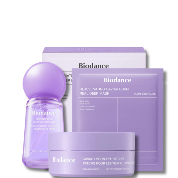 Набір BIODANCE Caviar PDRN з маскою, патчами та серумом-містом для ліфтингу та відновлення шкіри