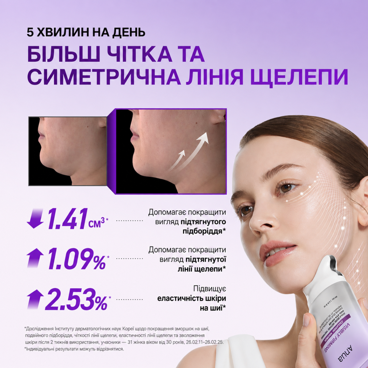 Результат використання крему-масажер з ANUA Collagen Retinol Refining Gua Sha Cream