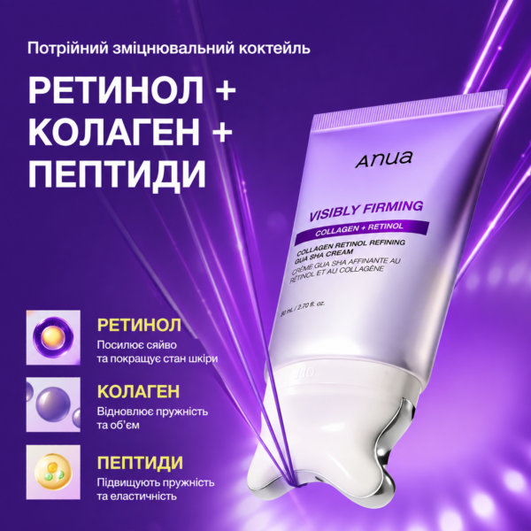Склад крему-масажер з ANUA Collagen Retinol Refining Gua Sha Cream